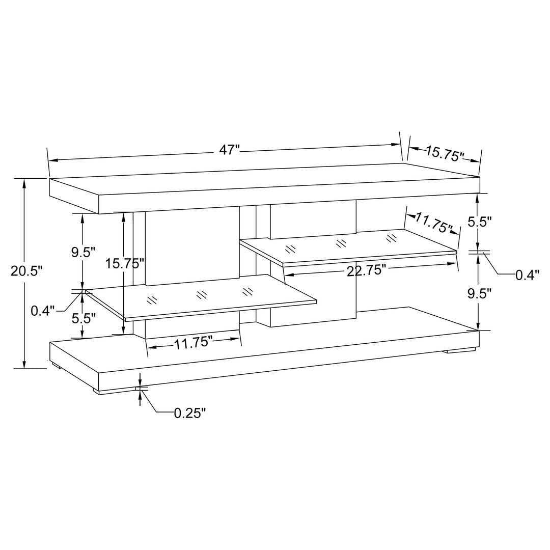 Matteo 2-shelf TV Console Glossy Black