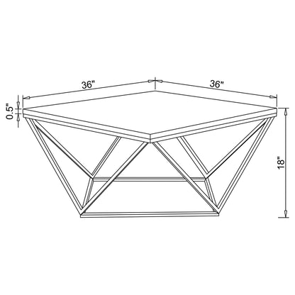 Meryl Square Coffee Table White and Gold