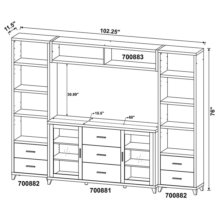 Lewes 4-piece Entertainment Center Cappuccino