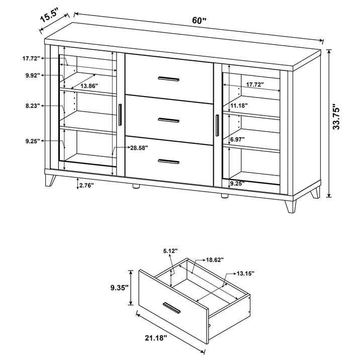 Lewes 2-door TV Stand with Adjustable Shelves Cappuccino