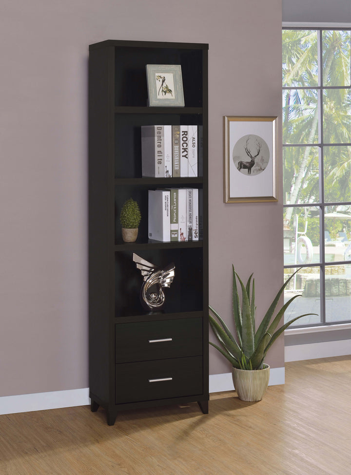 Lewes 2-drawer Media Tower Cappuccino