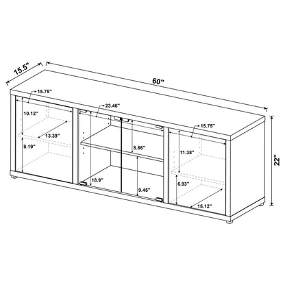 Ames Rectangular TV Console with Magnetic-push Doors Cappuccino