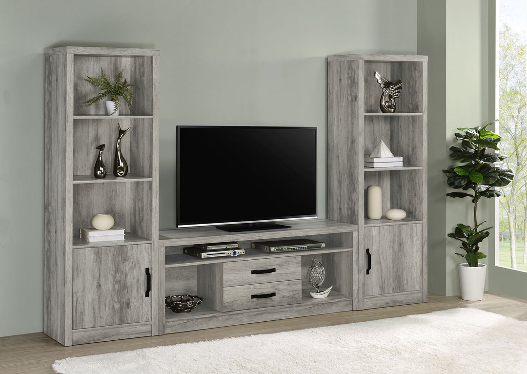 Burke 3-piece Entertainment Center Grey Driftwood