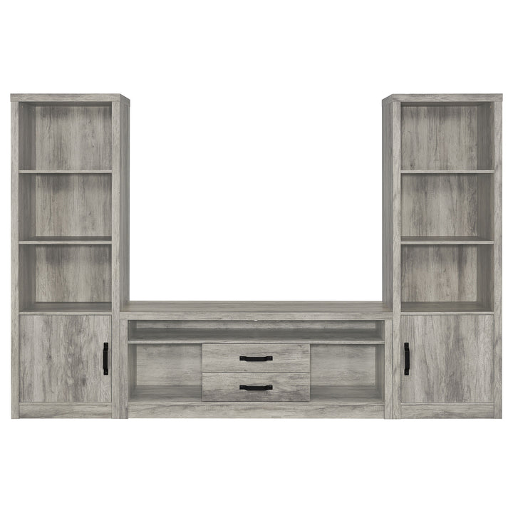 Burke 3-piece Entertainment Center Grey Driftwood