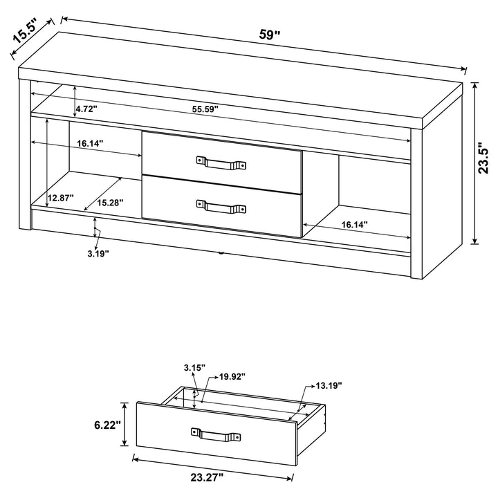 Burke 3-piece Entertainment Center Grey Driftwood