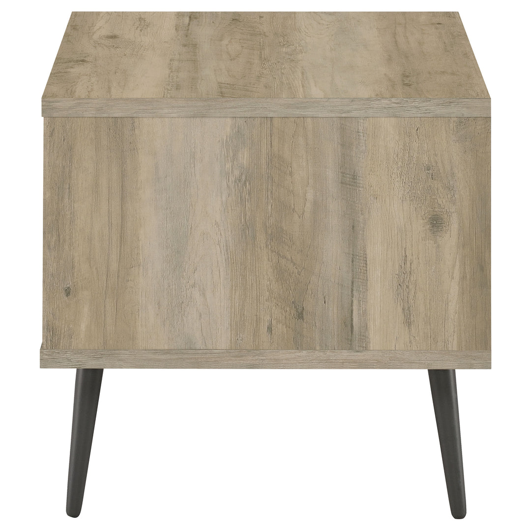 Welsh Square Engineered Wood End Table With Shelf Antique Pine and Grey