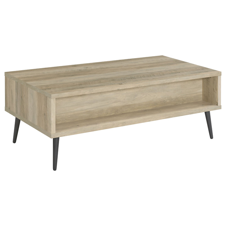 Welsh 1-drawer Rectangular Engineered Wood Coffee Table With Storage Shelf Antique Pine and Grey