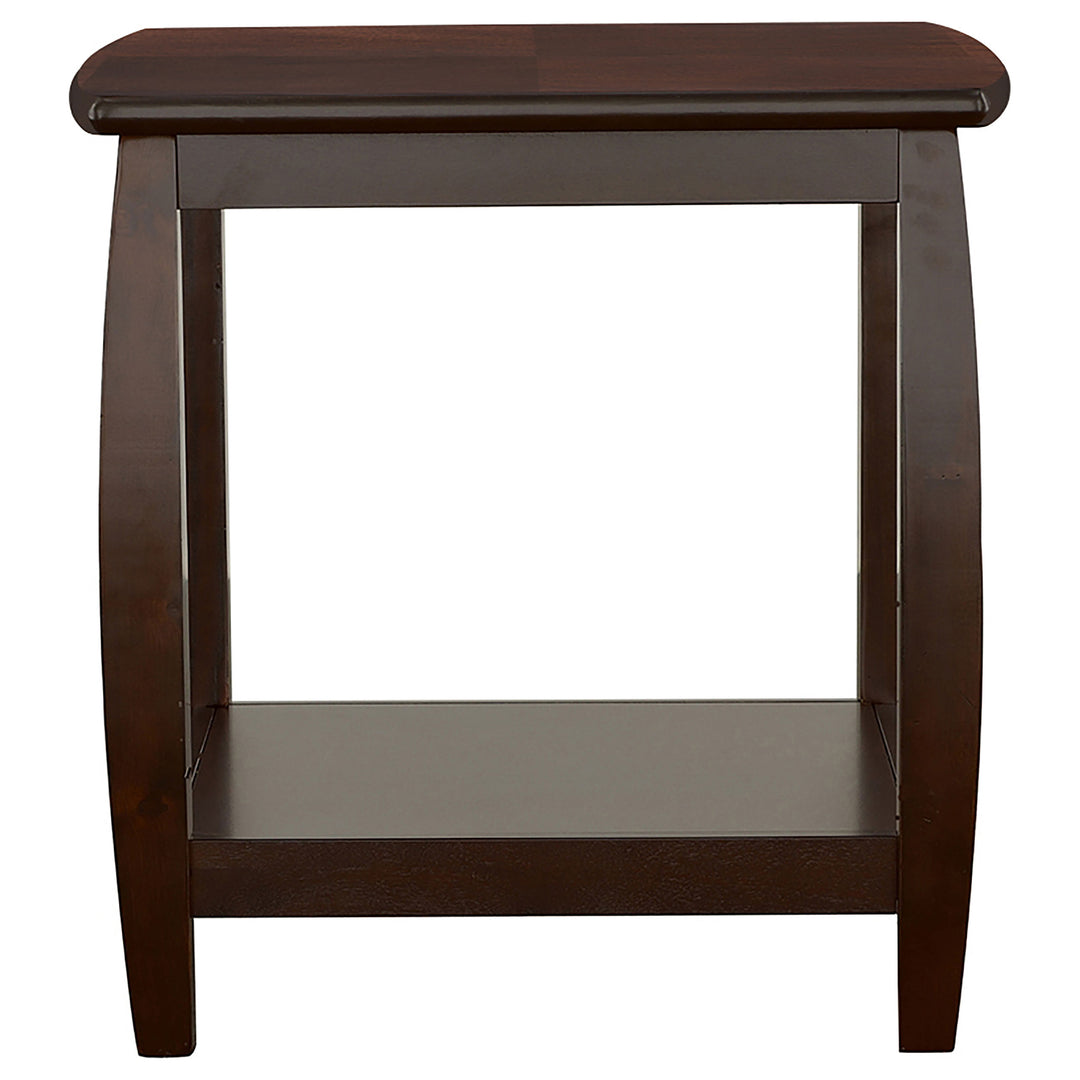 Dixon Square End Table with Bottom Shelf Espresso