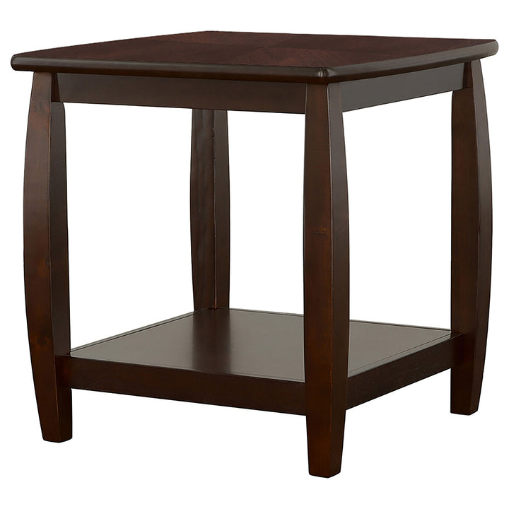 Dixon Square End Table with Bottom Shelf Espresso