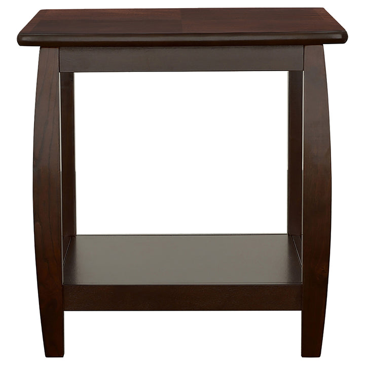 Dixon Square End Table with Bottom Shelf Espresso