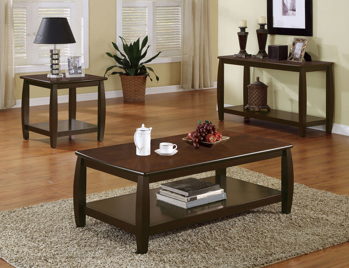 Dixon Square End Table with Bottom Shelf Espresso