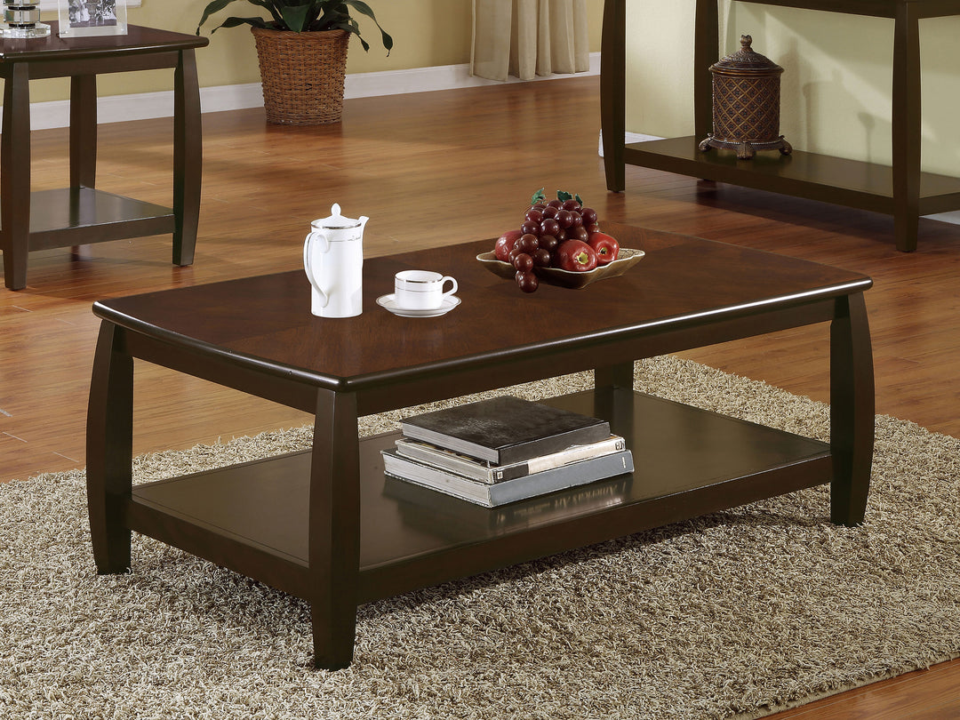 Dixon Rectangular Coffee Table with Lower Shelf Espresso