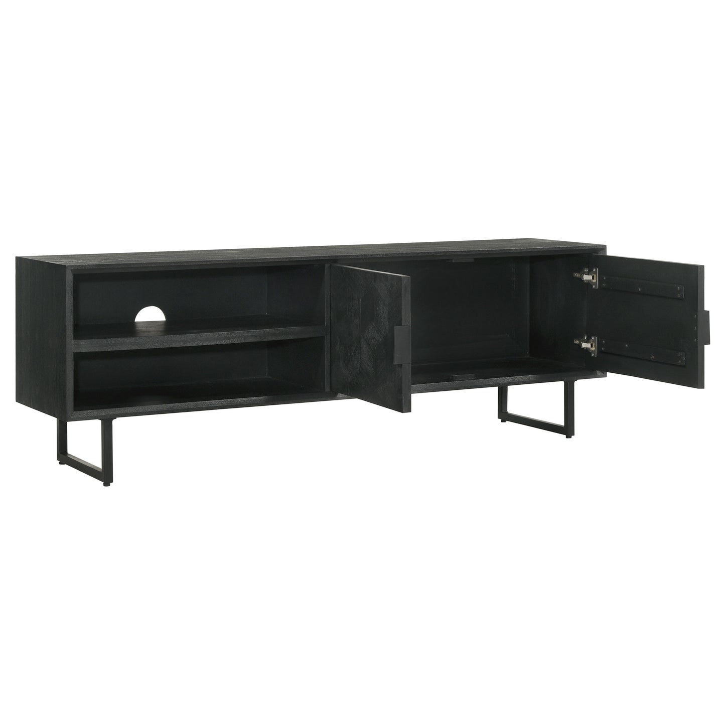 Marsden 2-door Wood 70" TV Stand Charcoal Black