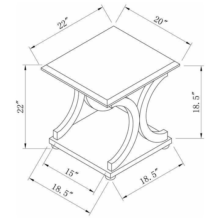 Shelly C-shaped Base End Table Cappuccino