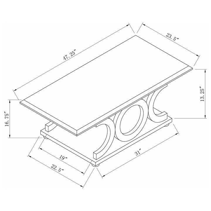 Shelly C-shaped Base Coffee Table Cappuccino