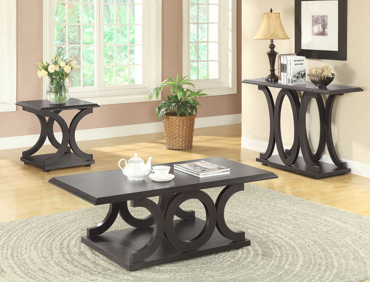 Shelly C-shaped Base Sofa Table Cappuccino