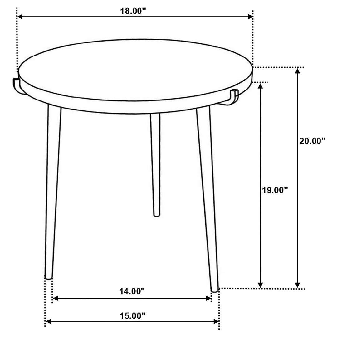 Pilar Round Solid Wood Top End Table Natural and Black