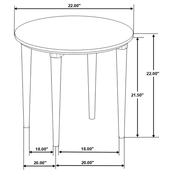 Aldis Round Marble Top End Table White and Natural