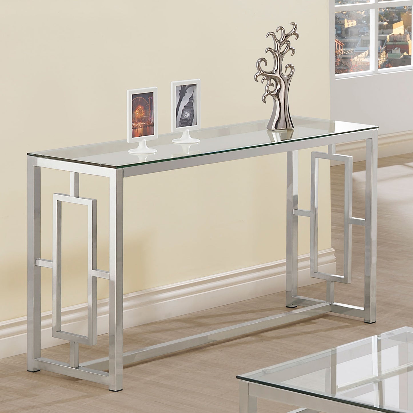 Occasional Contemporary Nickel Sofa Table