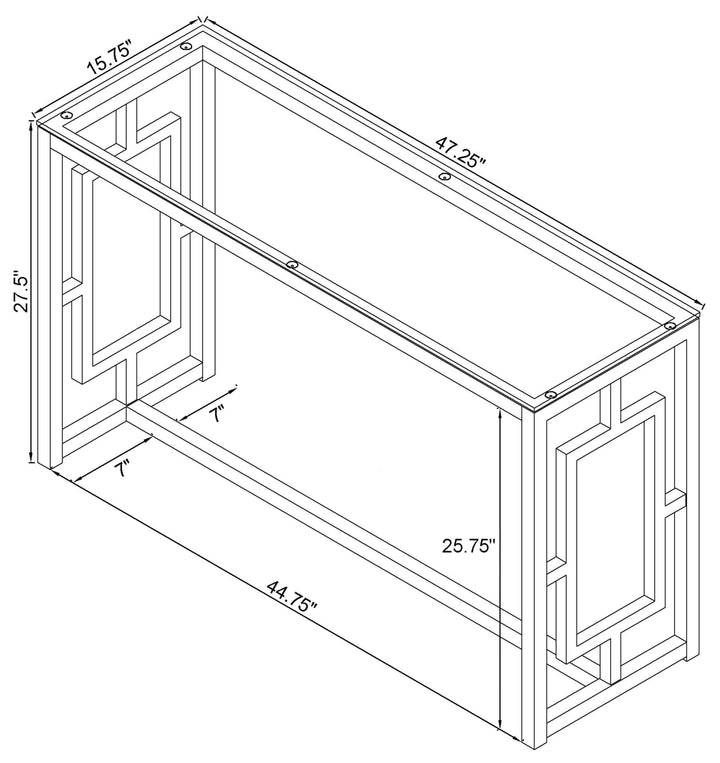 Occasional Contemporary Nickel Sofa Table