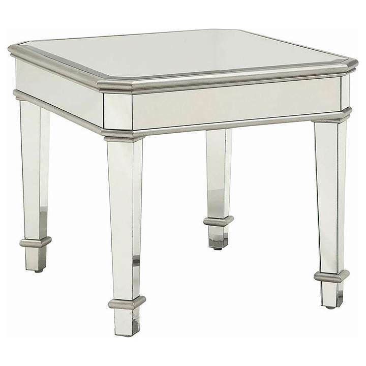 Eisley Square Beveled Top End Table Silver