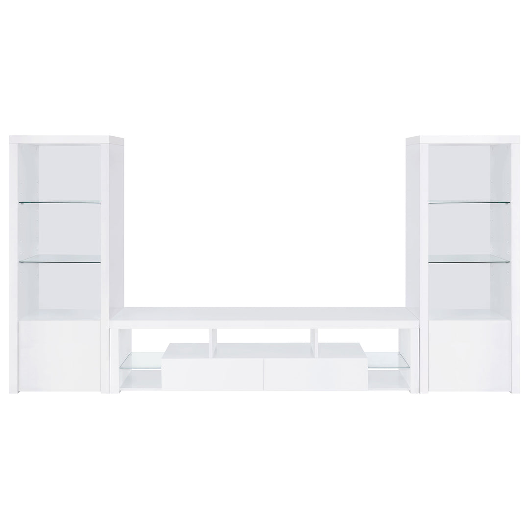 Jude 3-piece Entertainment Center With 71" TV Stand White High Gloss