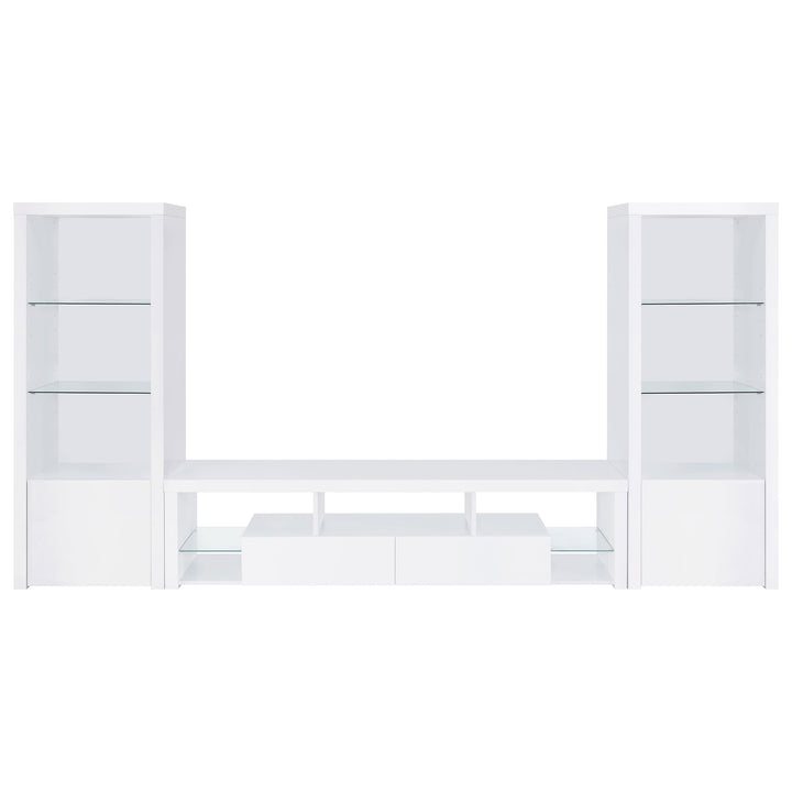 Jude 3-piece Entertainment Center With 71" TV Stand White High Gloss