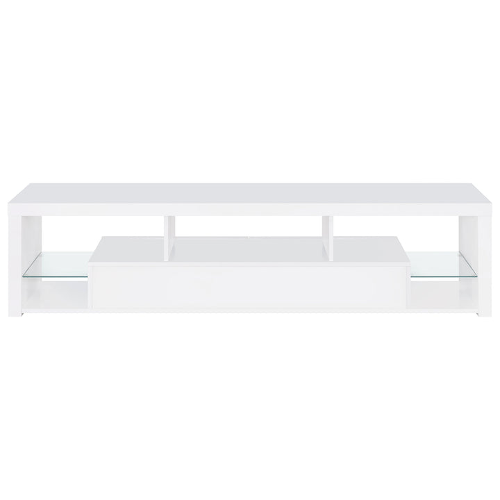 Jude 2-drawer 71" TV Stand With Shelving White High Gloss