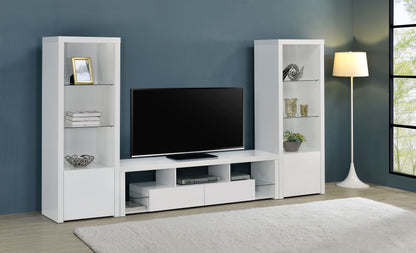 Jude 2-drawer 71" TV Stand With Shelving White High Gloss