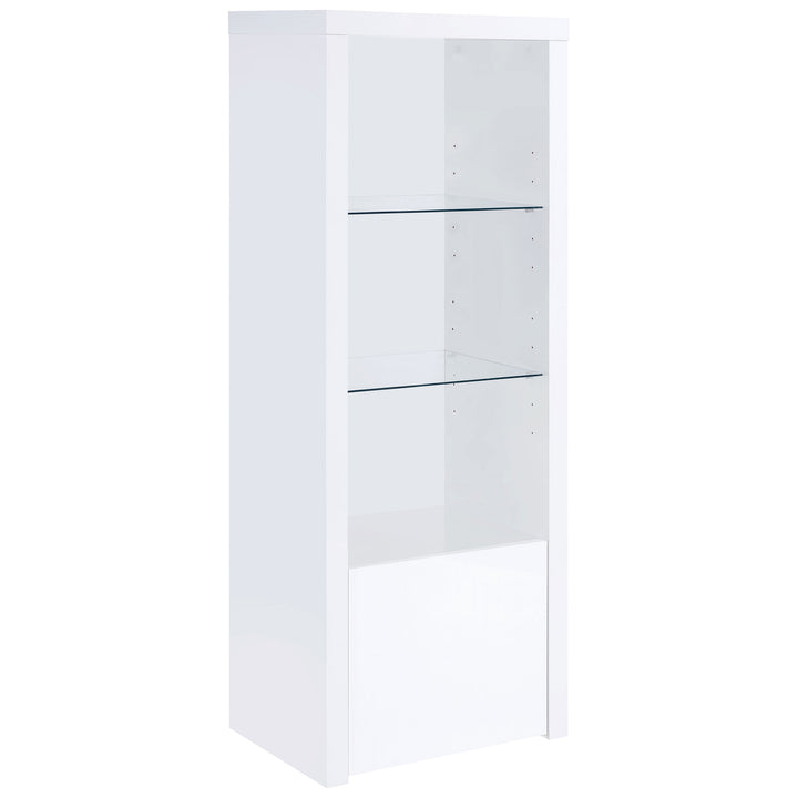 Jude 3-shelf Media Tower With Storage Cabinet White High Gloss