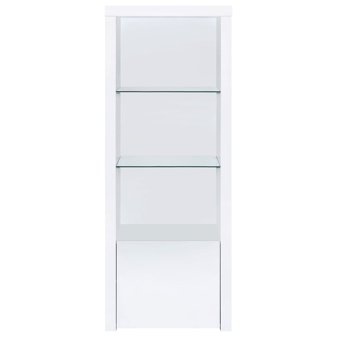 Jude 3-shelf Media Tower With Storage Cabinet White High Gloss