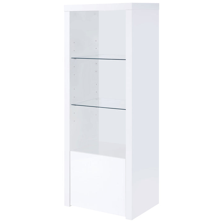 Jude 3-shelf Media Tower With Storage Cabinet White High Gloss