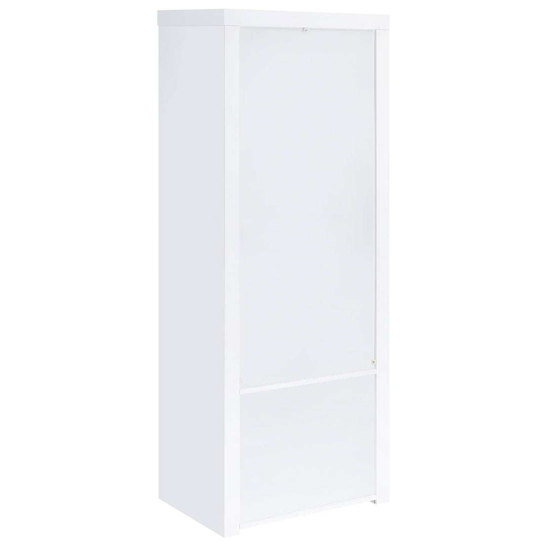 Jude 3-shelf Media Tower With Storage Cabinet White High Gloss