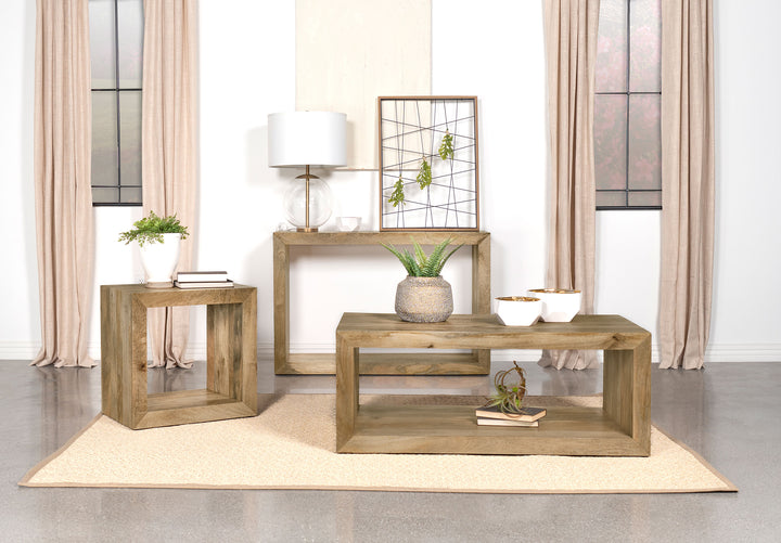 Benton Rectangular Solid Wood Sofa Table Natural