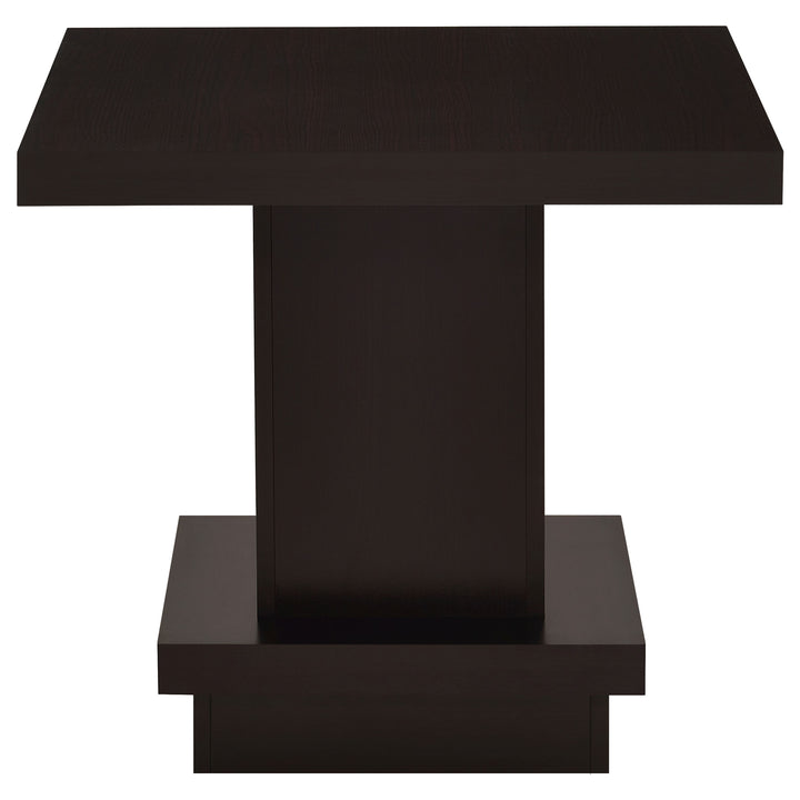 Reston Pedestal Square End Table Cappuccino