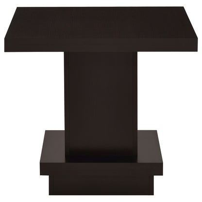 Reston Pedestal Square End Table Cappuccino