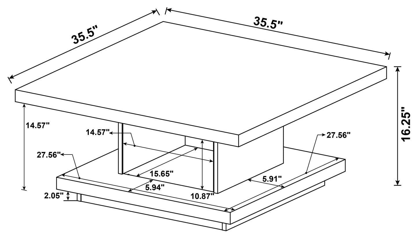 Reston Pedestal Square Coffee Table Cappuccino