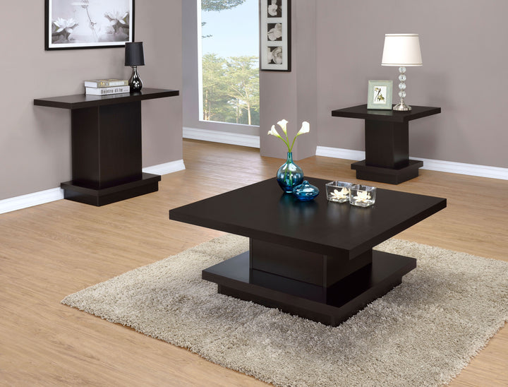 Reston Pedestal Square Coffee Table Cappuccino