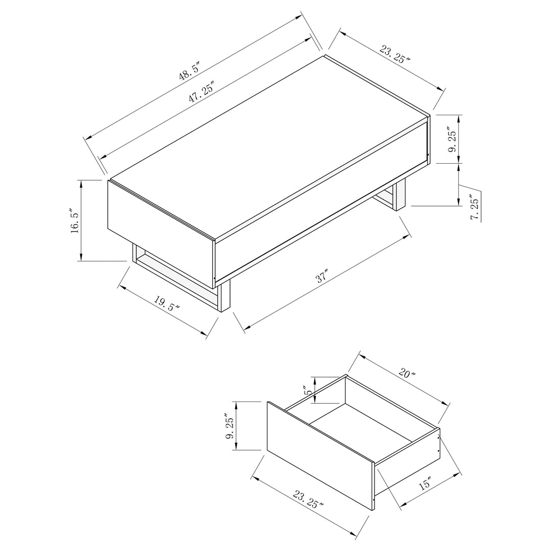 Atchison 2-drawer Coffee Table High Glossy White