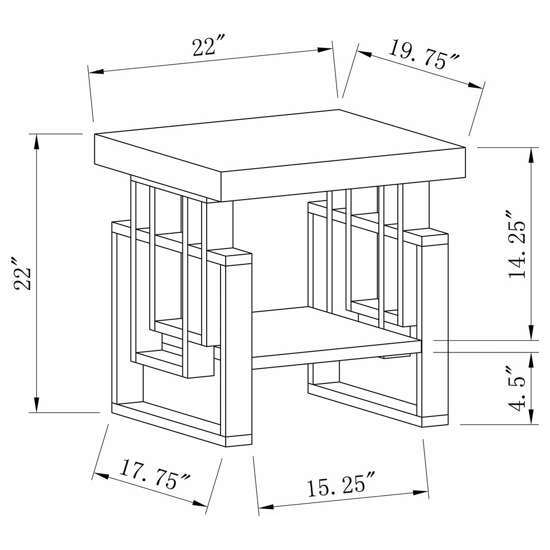 Schmitt Rectangular End Table High Glossy White