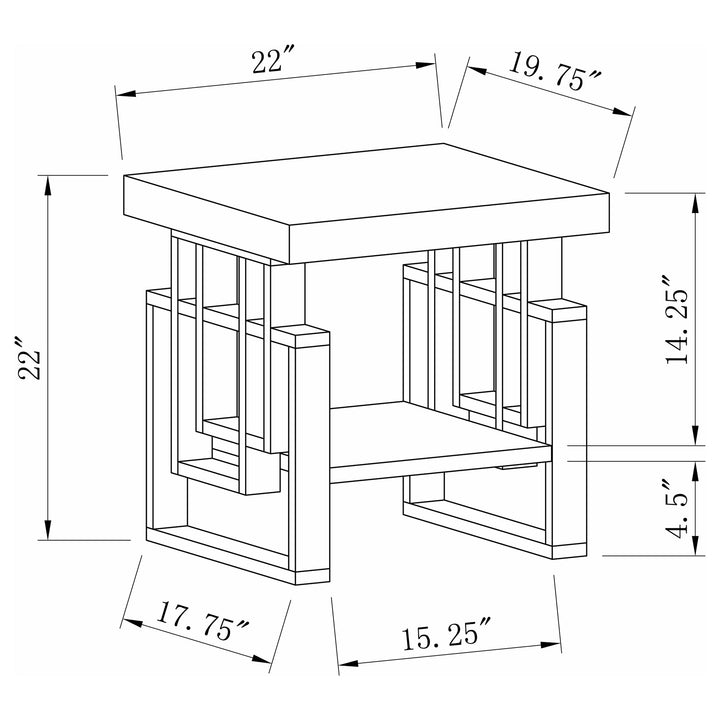 Schmitt Rectangular End Table High Glossy White