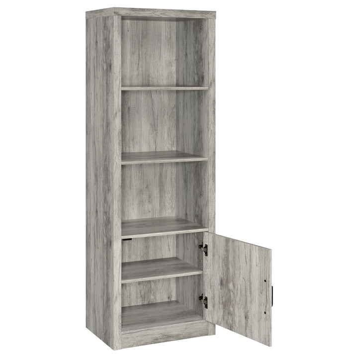 Burke 3-shelf Media Tower With Storage Cabinet Grey Driftwood