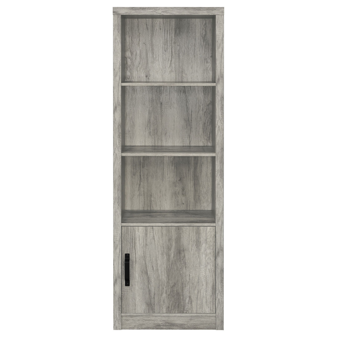 Burke 3-shelf Media Tower With Storage Cabinet Grey Driftwood