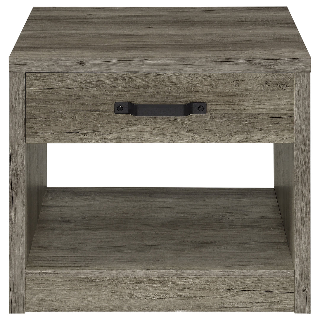 Felix 1-drawer Square Engineered Wood End Table Grey Driftwood