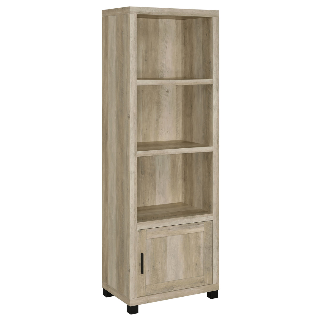 Sachin 3-shelf Media Tower With Storage Cabinet Antique Pine