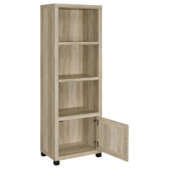 Sachin 3-shelf Media Tower With Storage Cabinet Antique Pine