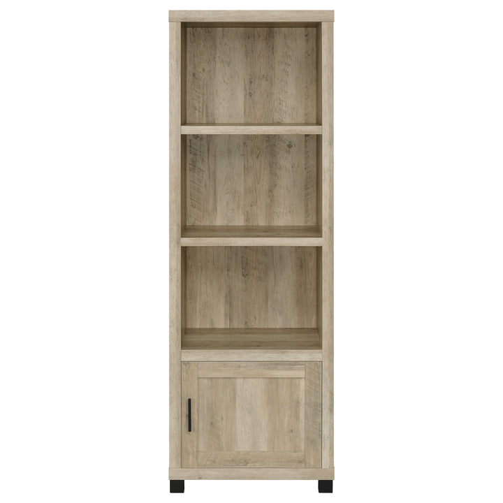 Sachin 3-shelf Media Tower With Storage Cabinet Antique Pine