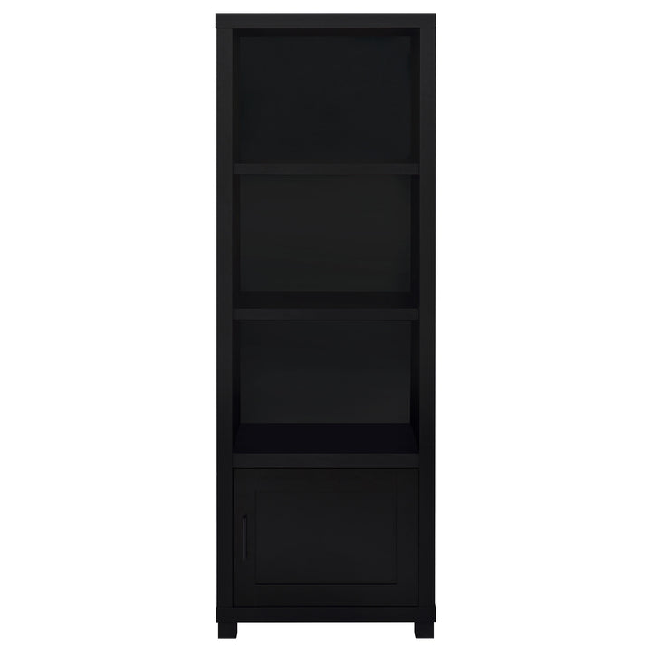 Jupiter 3-shelf Media Tower Bookcase with Storage Cabinet Black