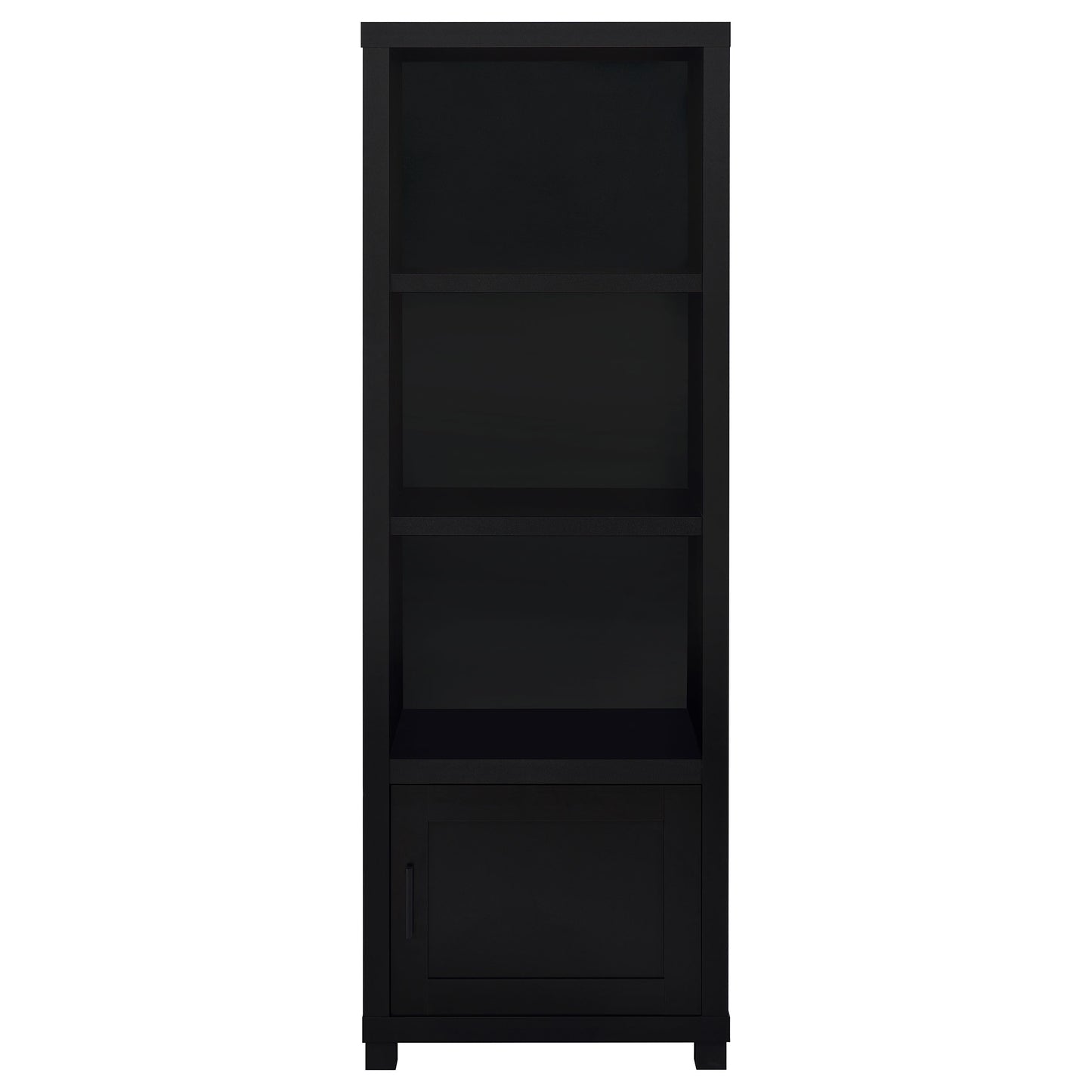 Jupiter 3-shelf Media Tower Bookcase with Storage Cabinet Black