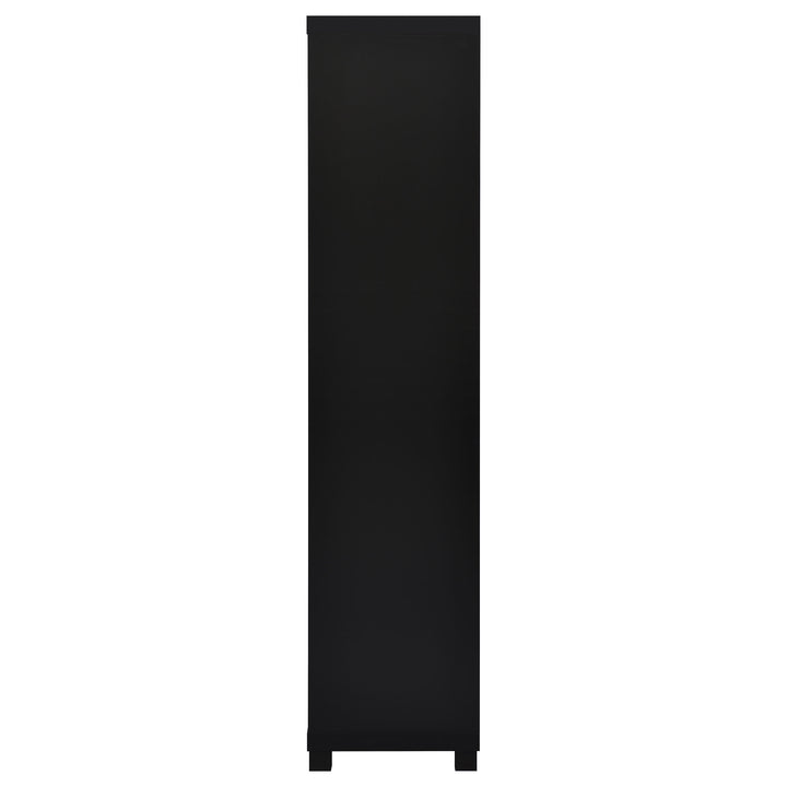 Jupiter 3-shelf Media Tower Bookcase with Storage Cabinet Black